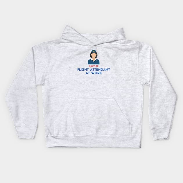 Flight Attentant at Work Kids Hoodie by Jetmike